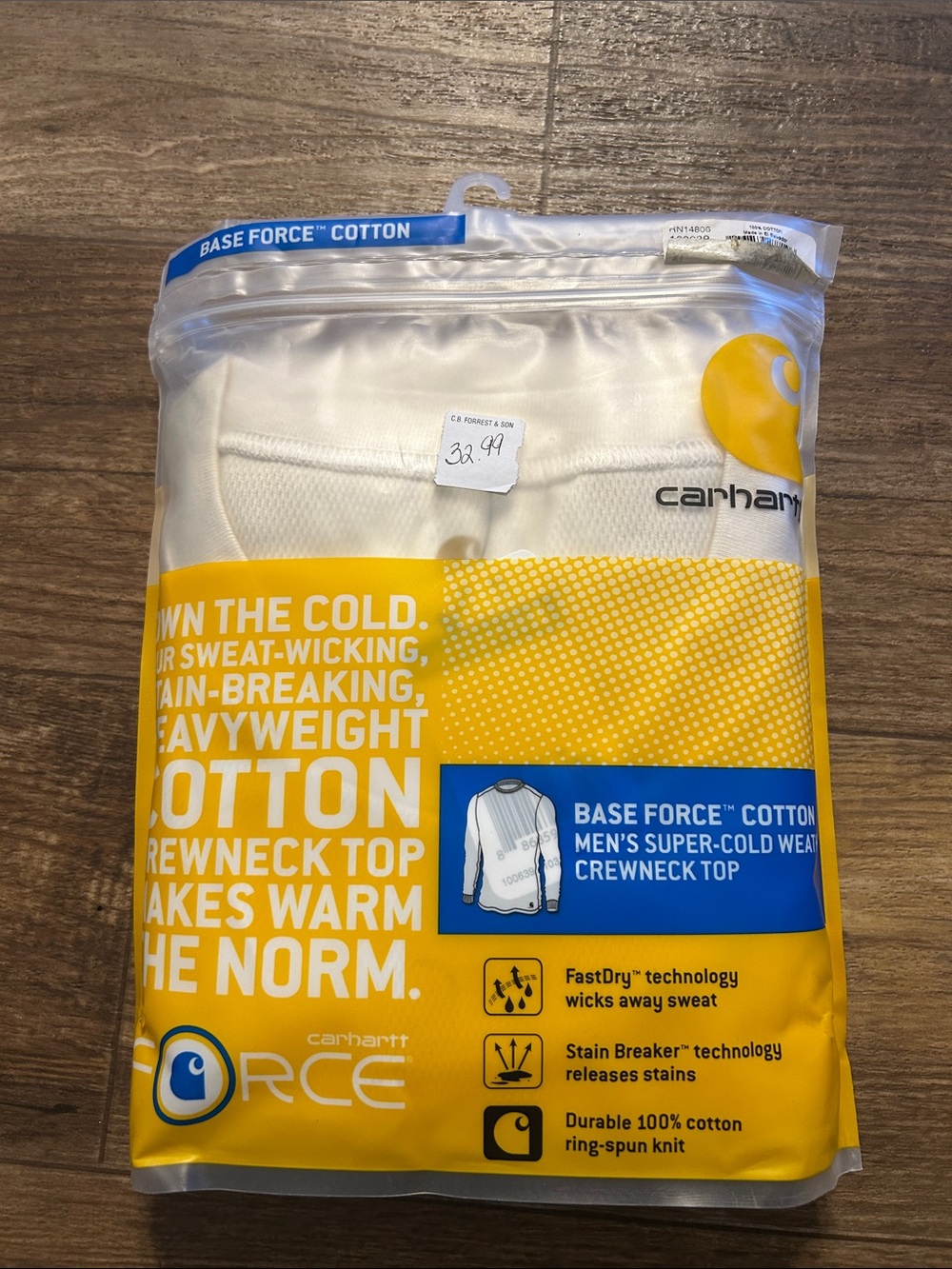 Carhartt White Base Force Cotton Heavyweight Crewneck Top